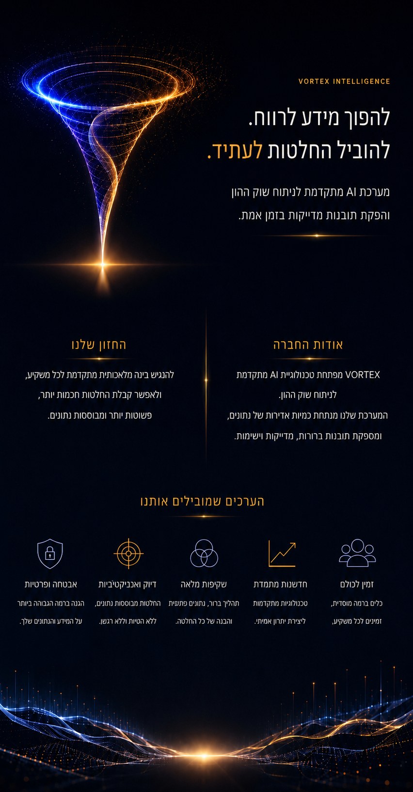 אודות Vortex Intelligence — מערכת AI מתקדמת לניתוח שוק ההון